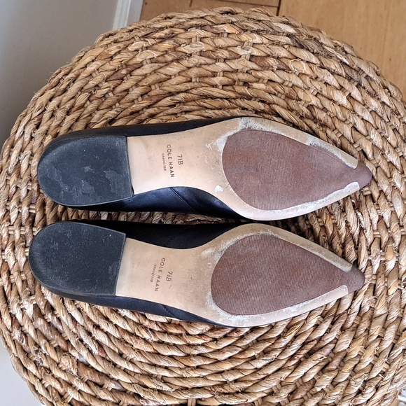 Cole Haan Womens Leah Skimmer Black Leather Dress Pointed Toe Flats S-7.5 - Picture 7 of 9